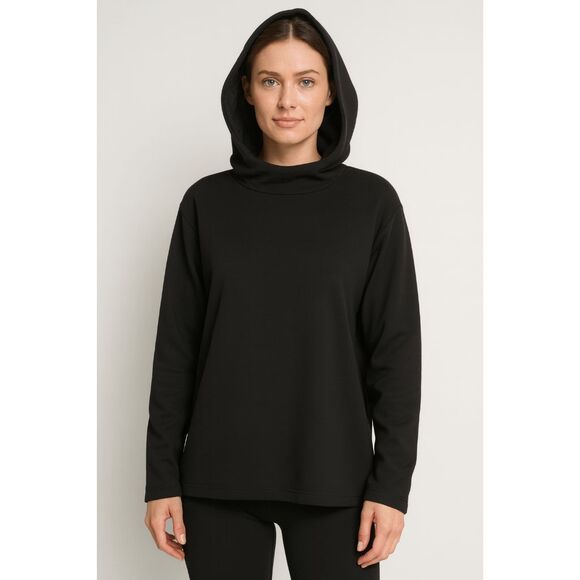Gaiam Cozy & Cool LS Hoodie Women's MEDIUM Slim Fit  Black Pullover - Picture 1 of 10